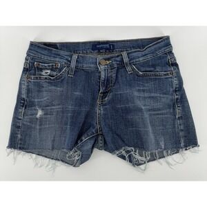 Levi's 513 Boyfriend Women's High Rise Cut Off Denim Shorts Distressed Size 29W